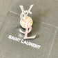 Silver Tone Authentic YSL Unisex Metal Pin Daily Use