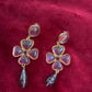 Boucles d'Oreilles Fleur en Résine Violette