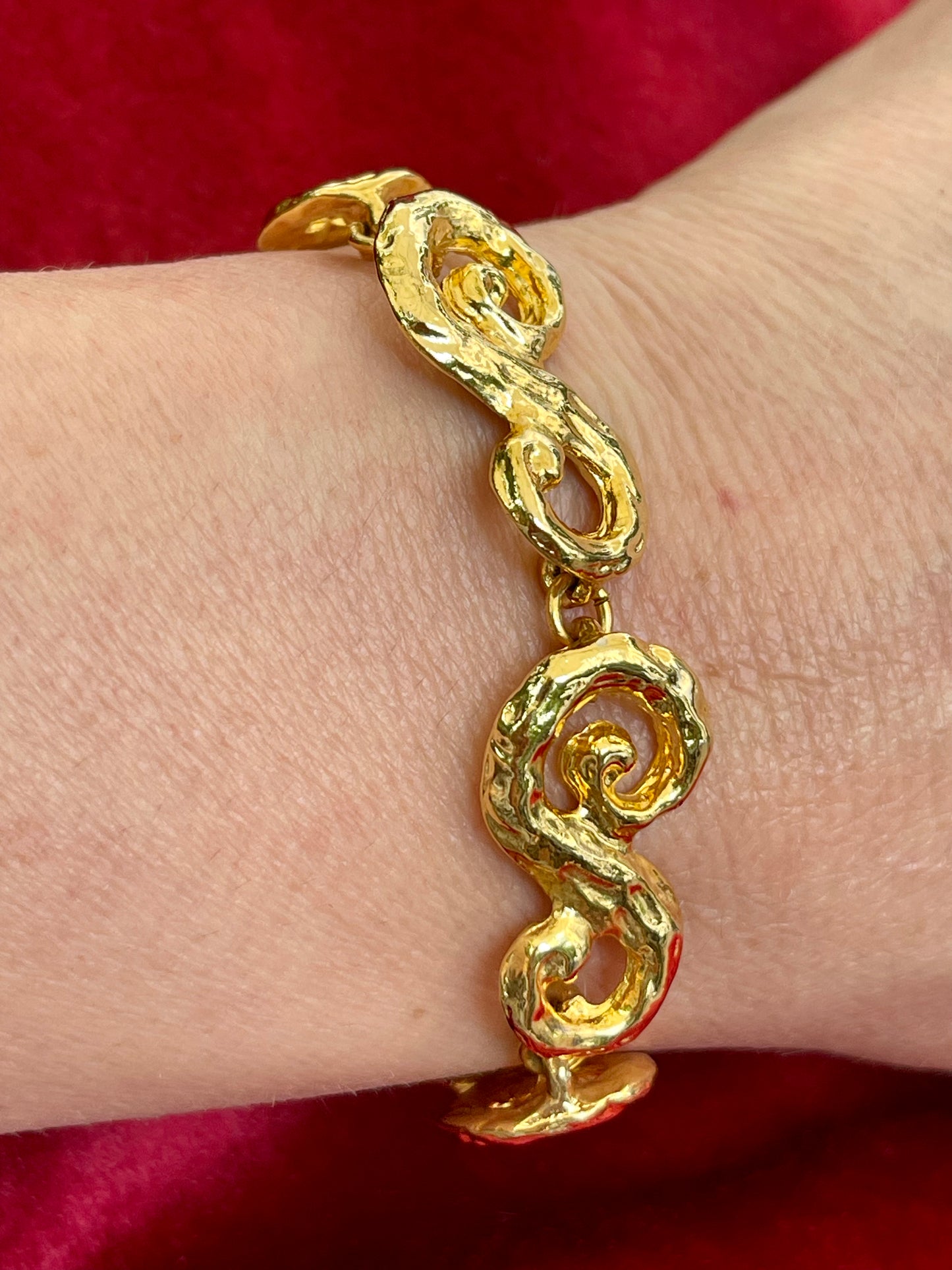 Bracelet Spirale Doré Yves Saint Laurent Bijoux Vintage