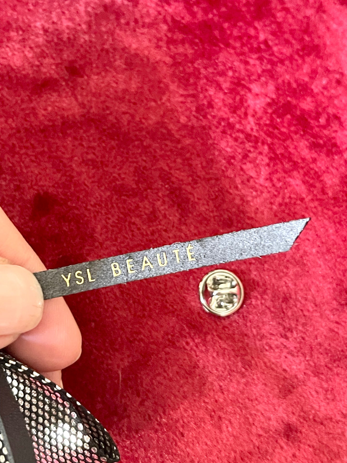 Yves Saint Laurent Parfums Silver Fabric Pin