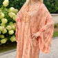 Vestido Abaya de encaje de color naranja claro