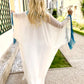 Handmade White & Blue Chiffon Abaya Dress