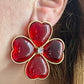 Vintage Remake Flower Heart Earrings