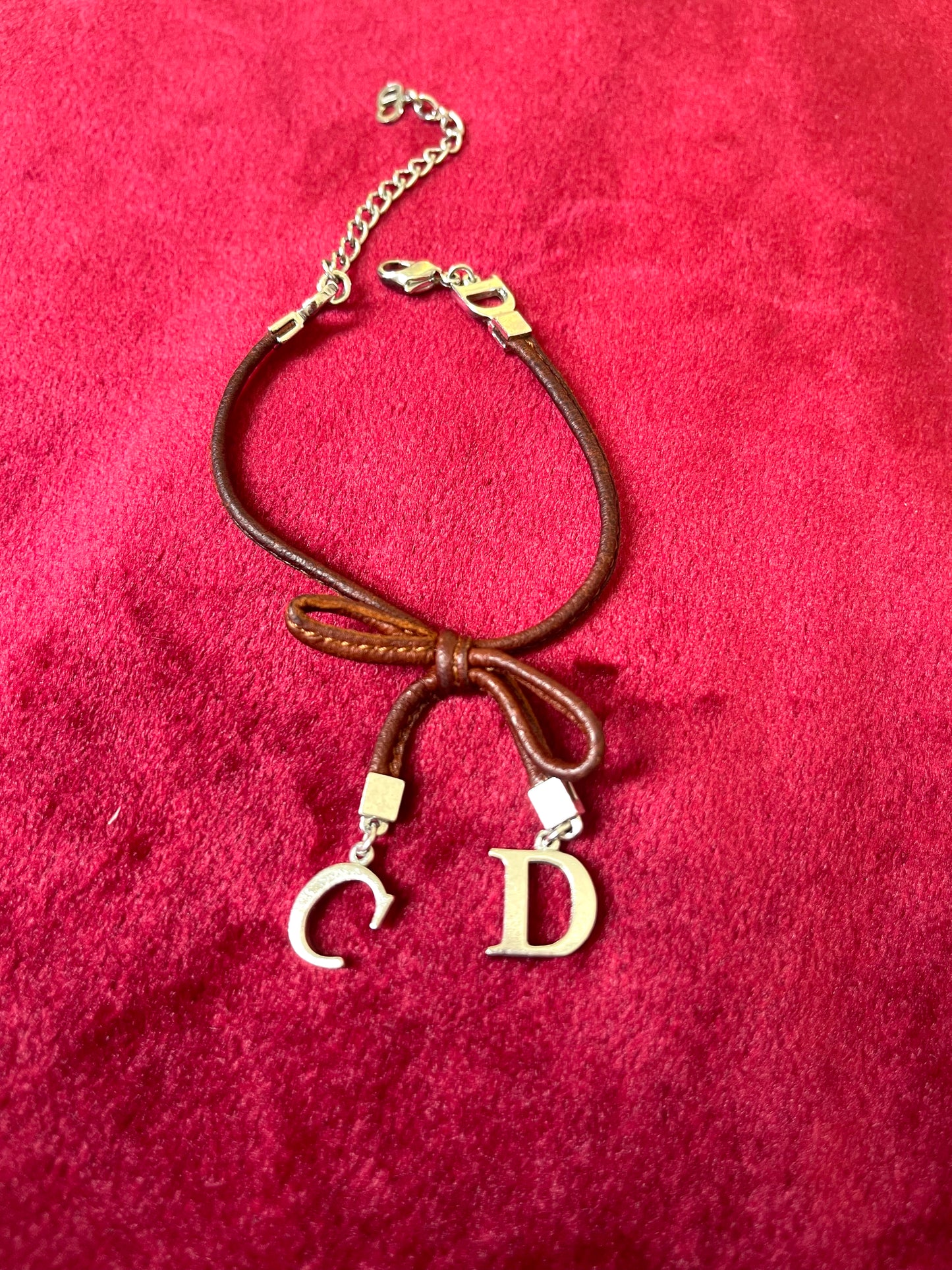 Charm Leather Bracelet Vintage Dior