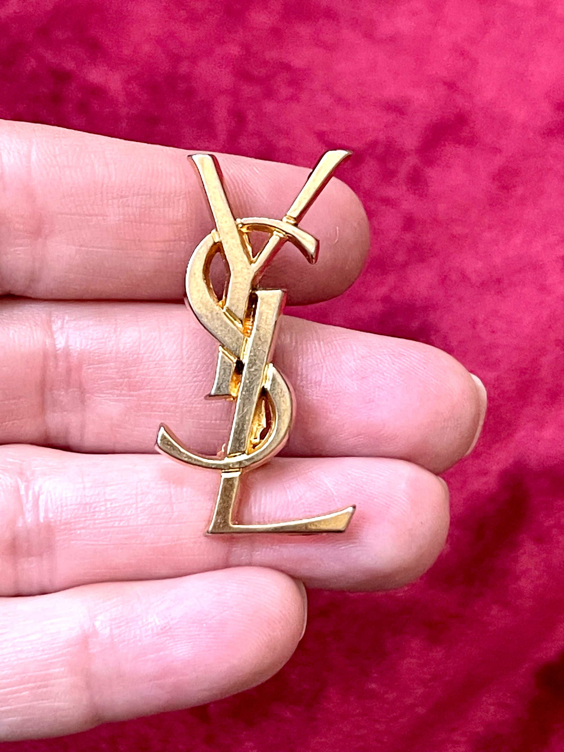 Yves Lettering Gold Tone Letters Yves Saint Laurent Brooch – UpcycledVintaByRania / ByR