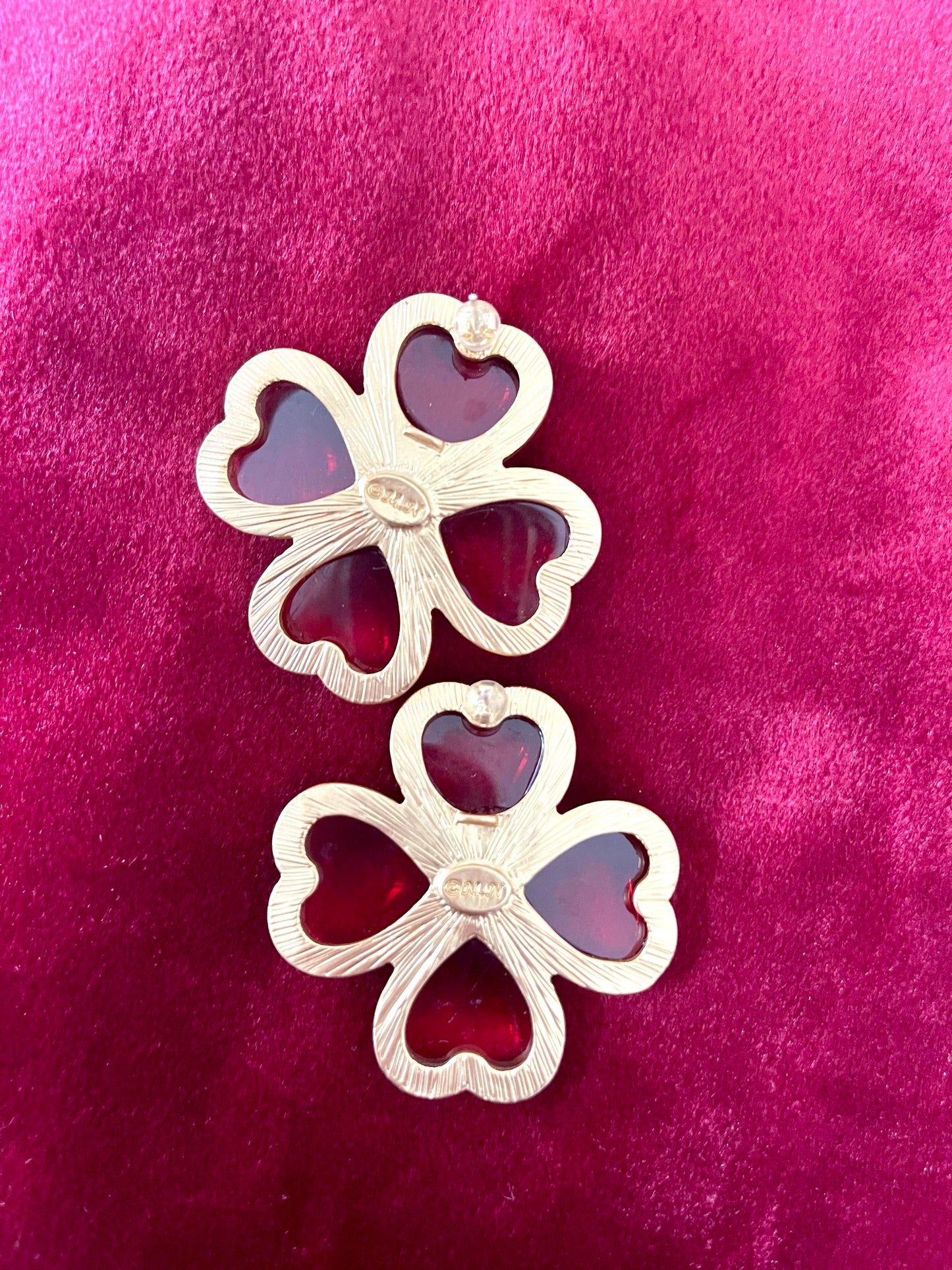 Vintage Remake Flower Heart Earrings