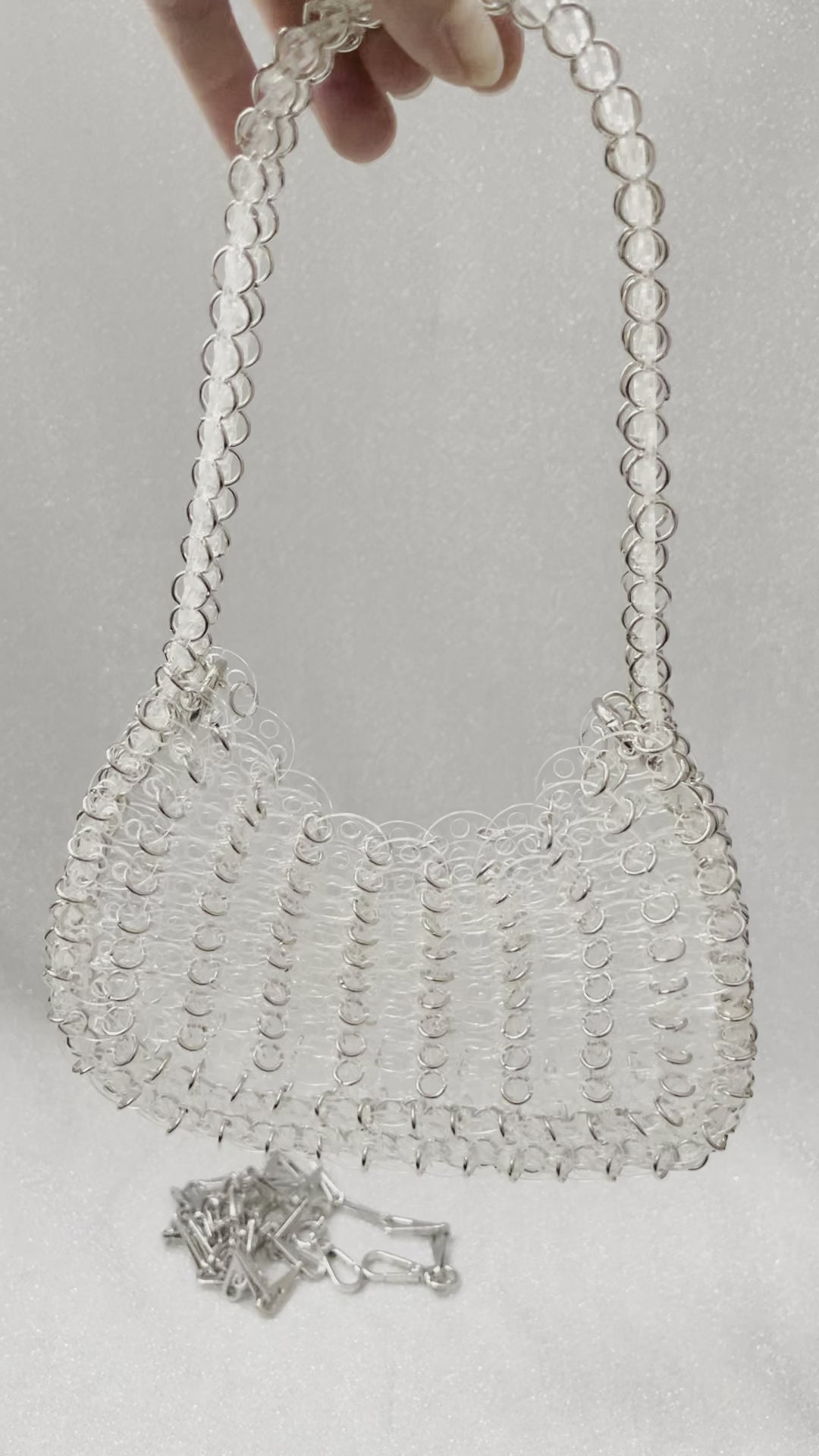 Mini Plexi Sparkle Shoulder Bag Style Paco Rabanne