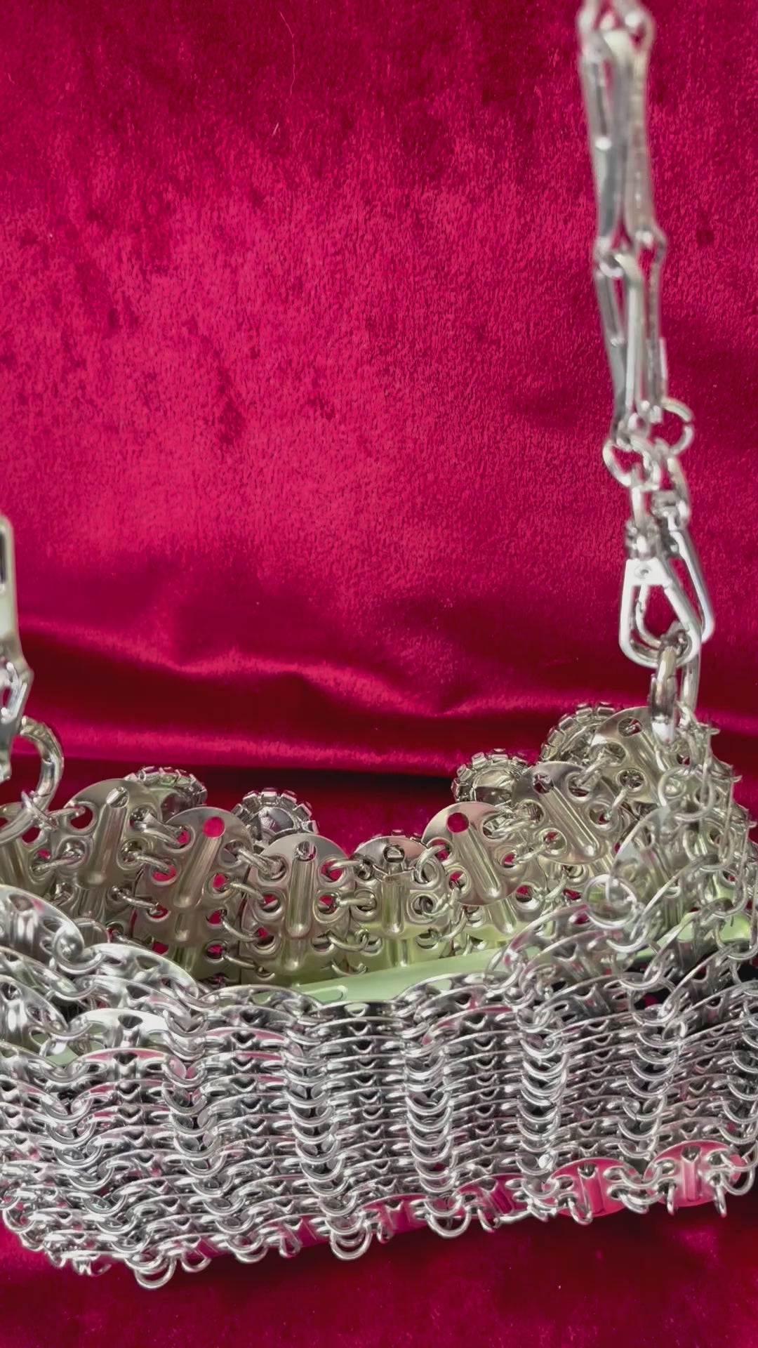 Metal Crystal Charms Purse Phone Holder Style Paco Rabanne