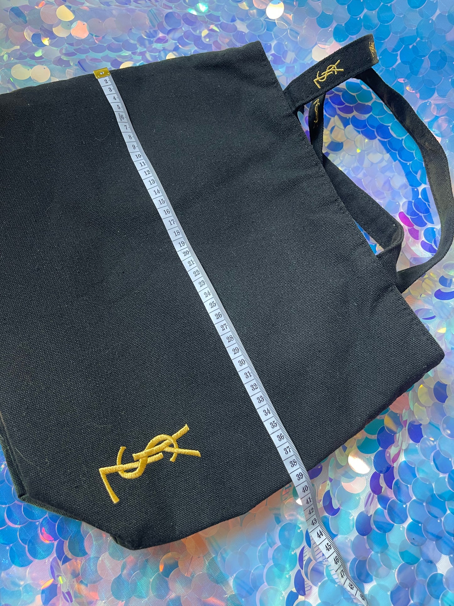 YSL black cotton Canvas tote