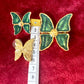 Conjunto de mariposas verdes de inspiración de diseño vintage