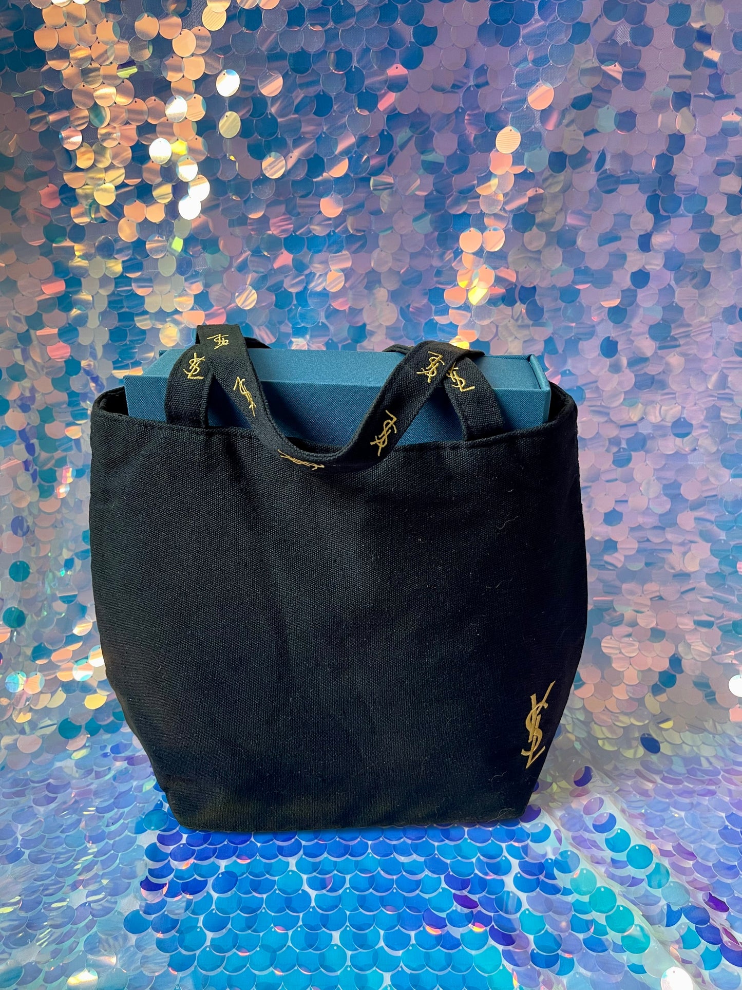 YSL black cotton Canvas tote