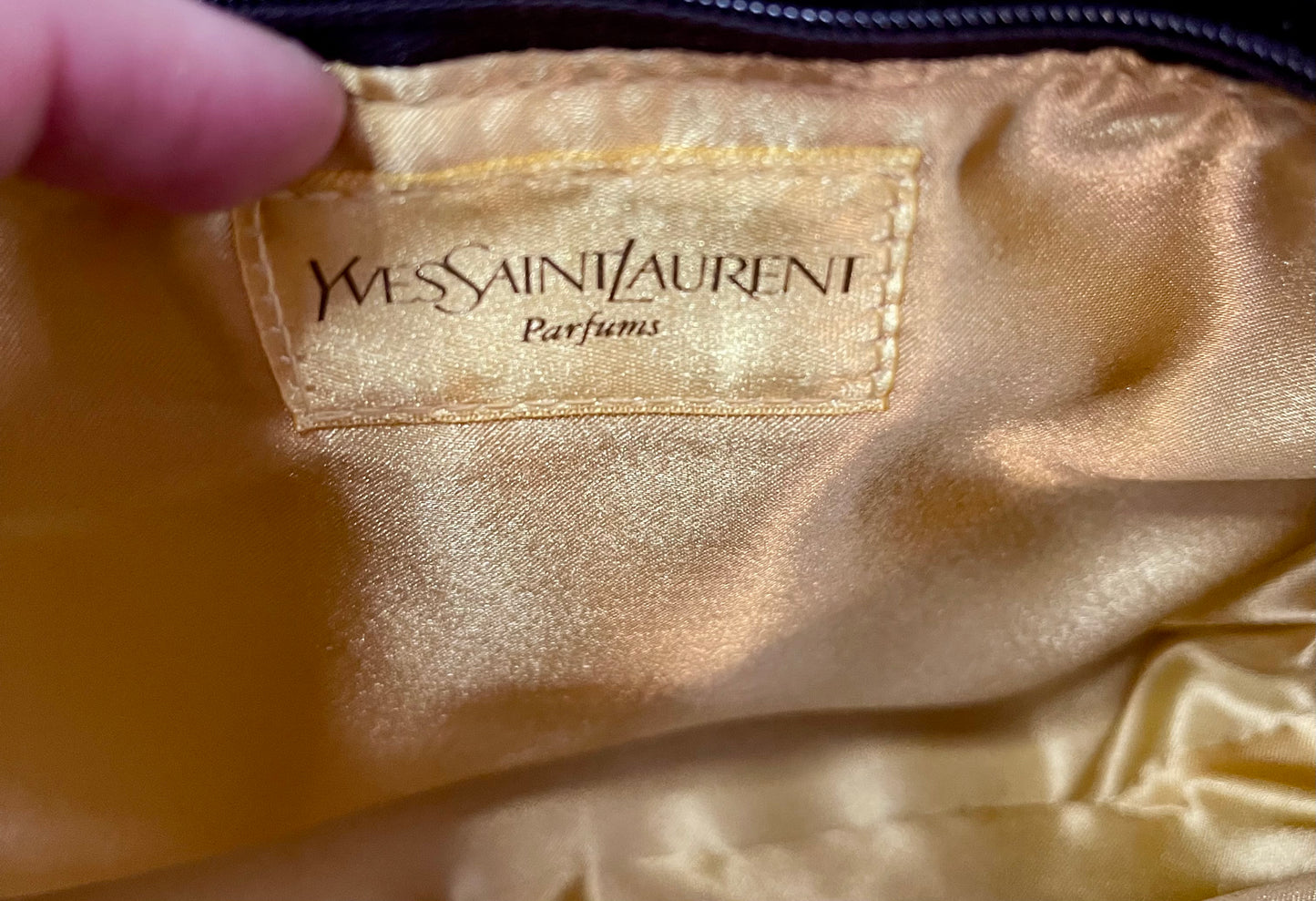 Brown velvet YSL clutch bag