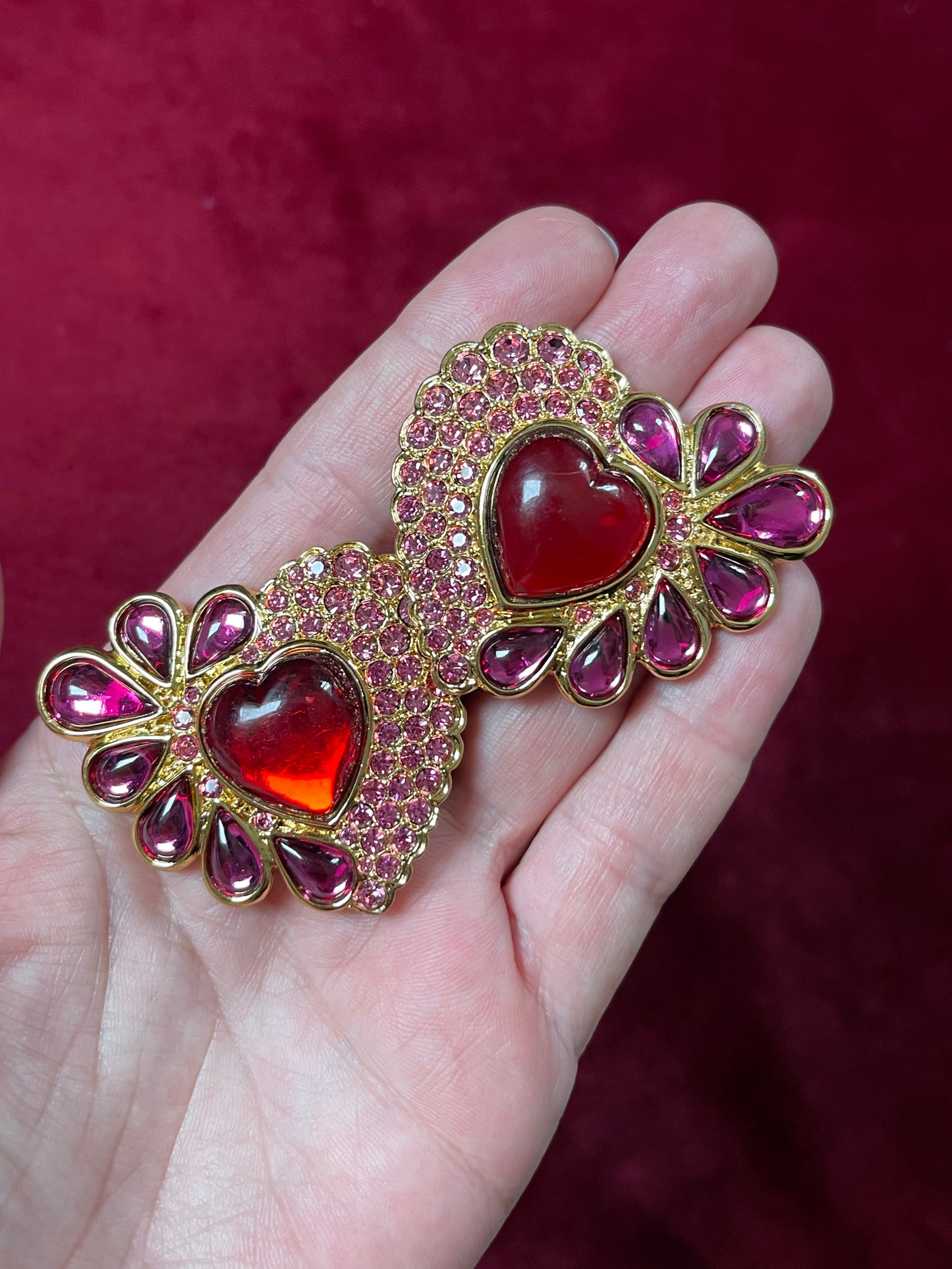 Boucles d'oreilles violettes et rouges vintage authentiques rares