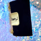 Bolso clutch YSL de terciopelo marrón