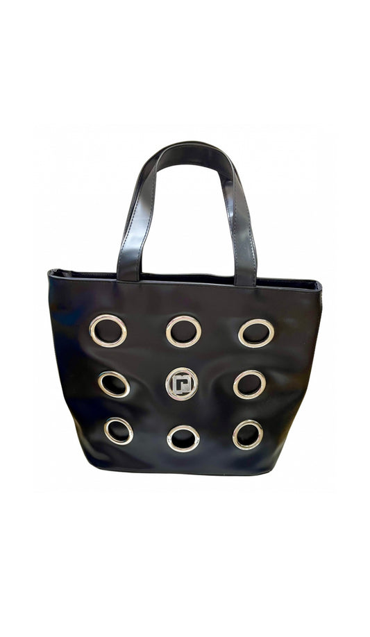 Paco Rabanne Black Vegan Leather Tote Bag