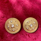 Monet Vintage Gold Round Button Earrings
