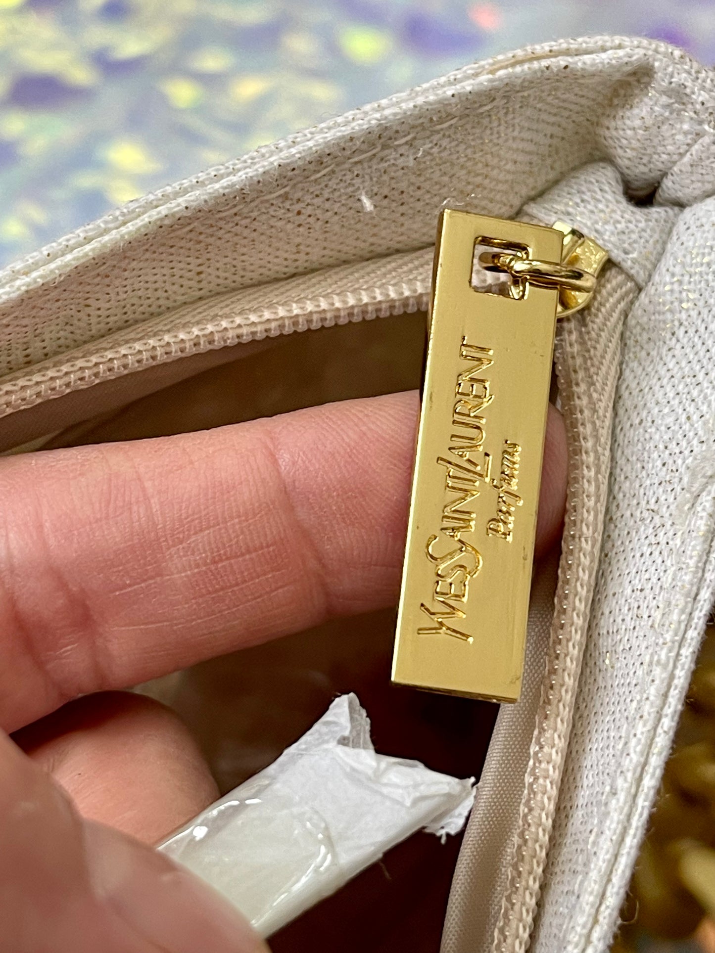 Bolsa de tela Shimmer Gold Beige personalizada