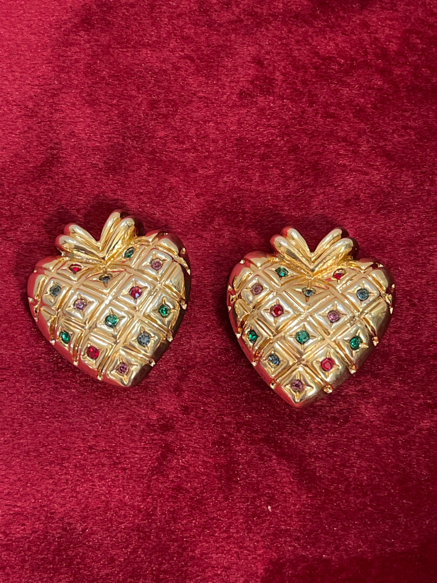 Pendientes Corazón Dorado Vintage 80's