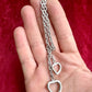 Collar de dijes de corazones de plata de ley Joyería auténtica de Yves Saint Laurent