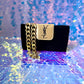 Bolso clutch YSL de terciopelo marrón