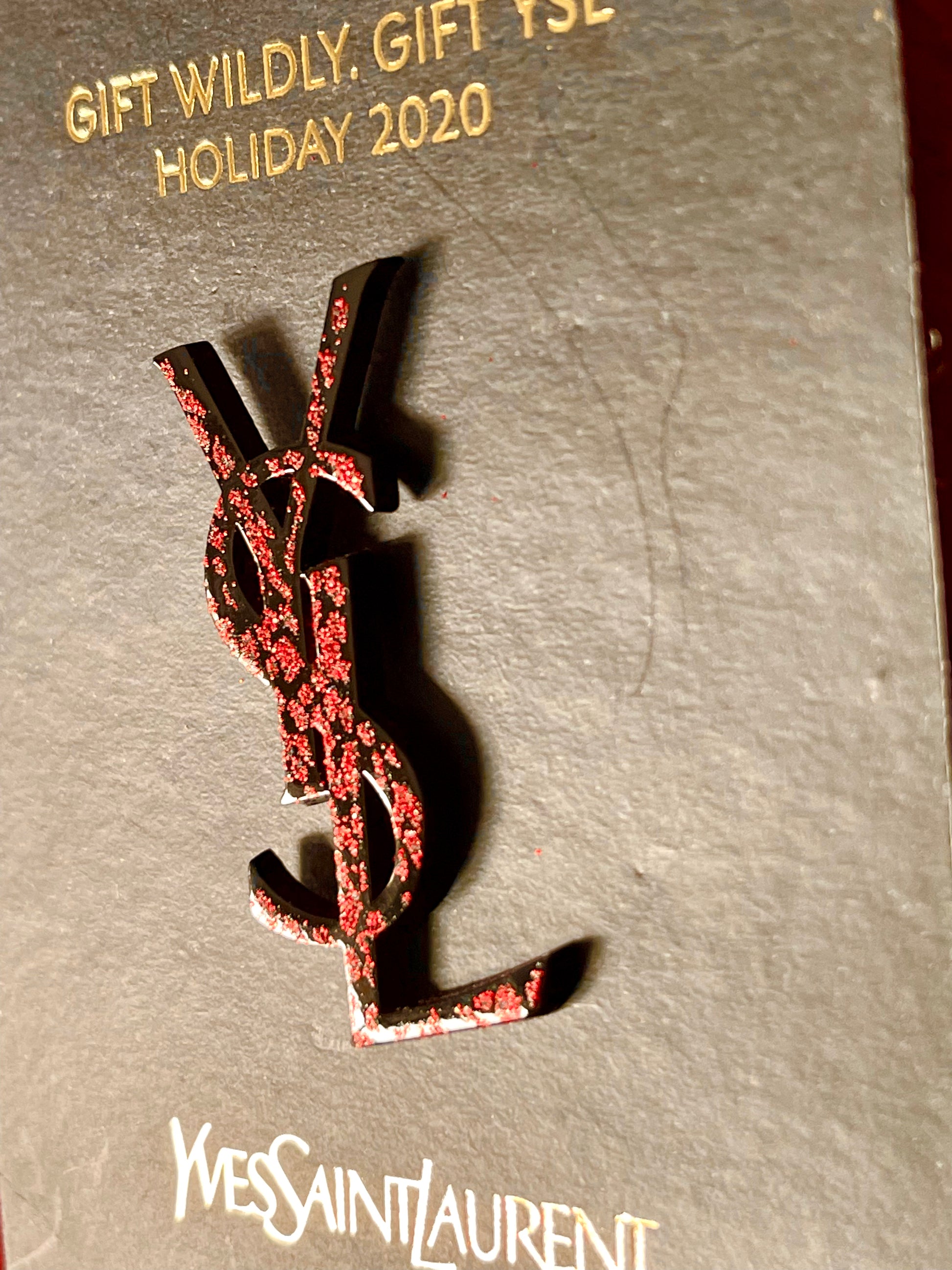 Limited Edition Authentic YSL Red Enameled Flower Pin Limited Edition Authentic YSL Red Enameled Flower Pin