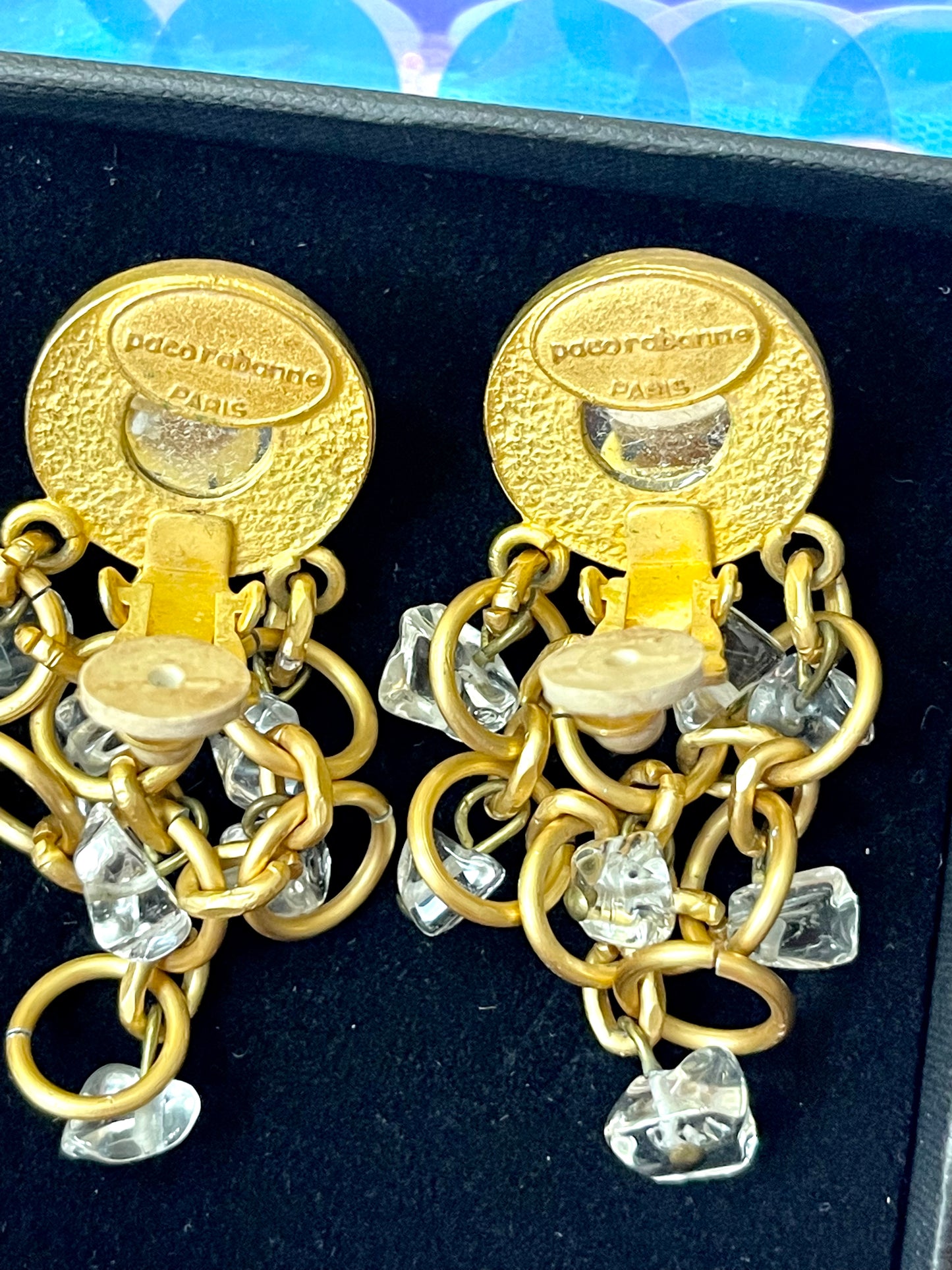 Pendientes raros vintage de Paco Rabanne de los años 80