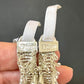 Dior Vintage 80’s beaded jewelry set bracelets necklace bow tie cream silver color 