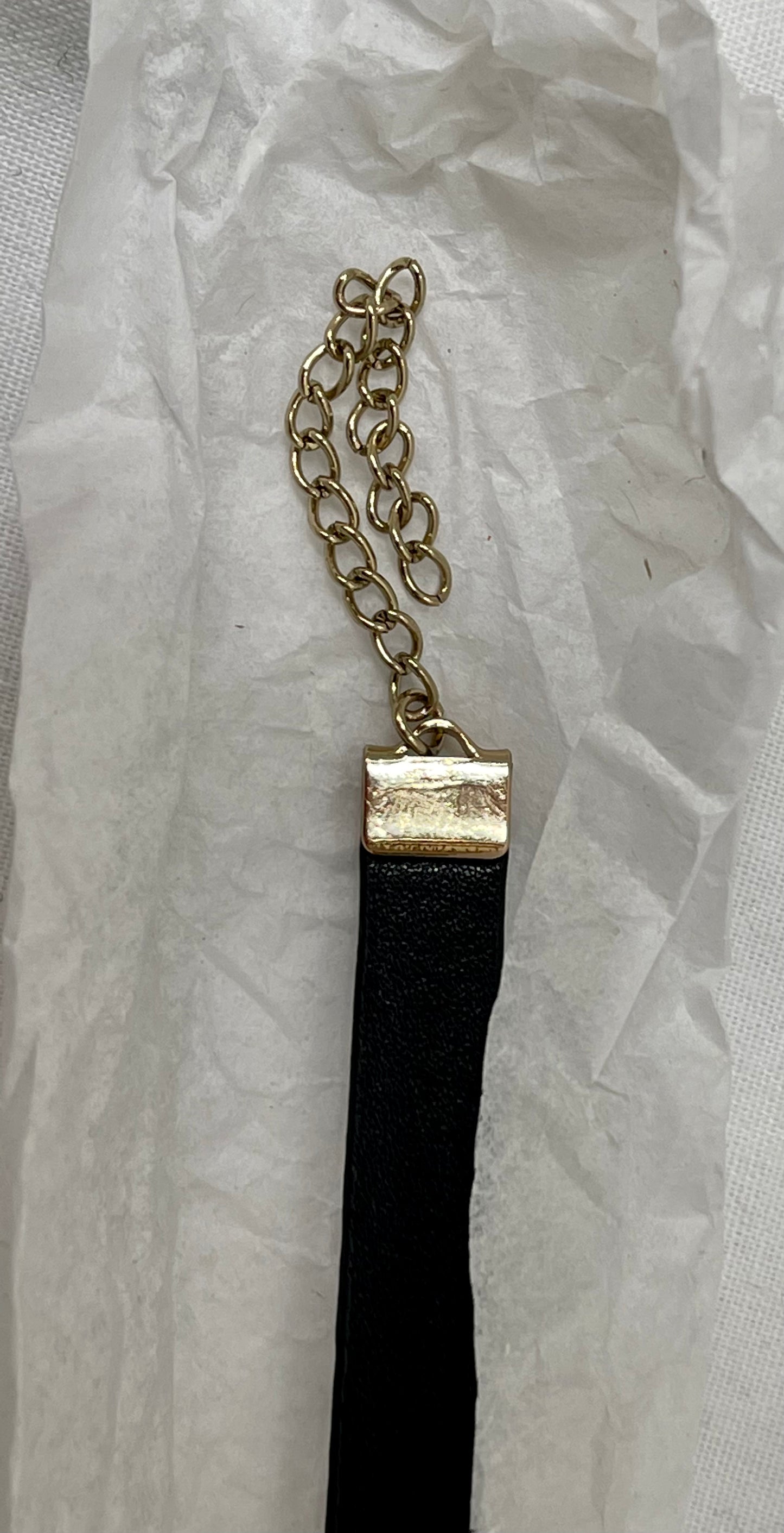 Black Leather Gold Charms  Yves Saint Laurent Parfums Bracelet