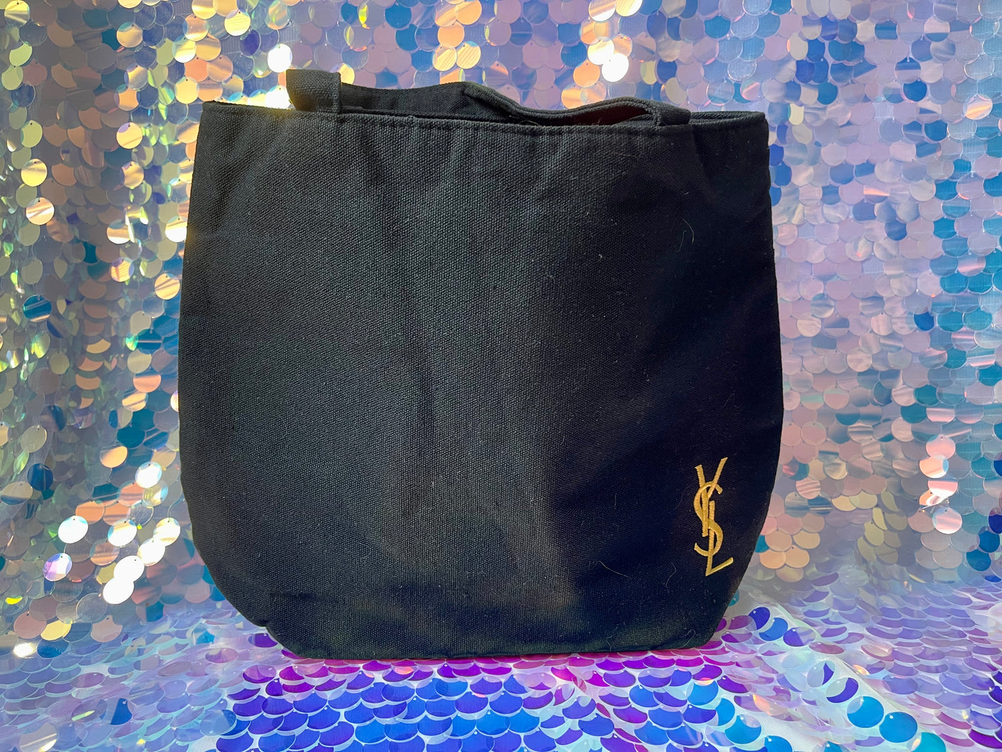 YSL black cotton Canvas tote