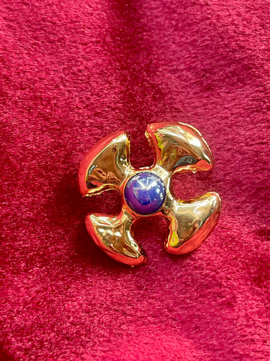 Yves Saint Laurent Gold Clover Pin