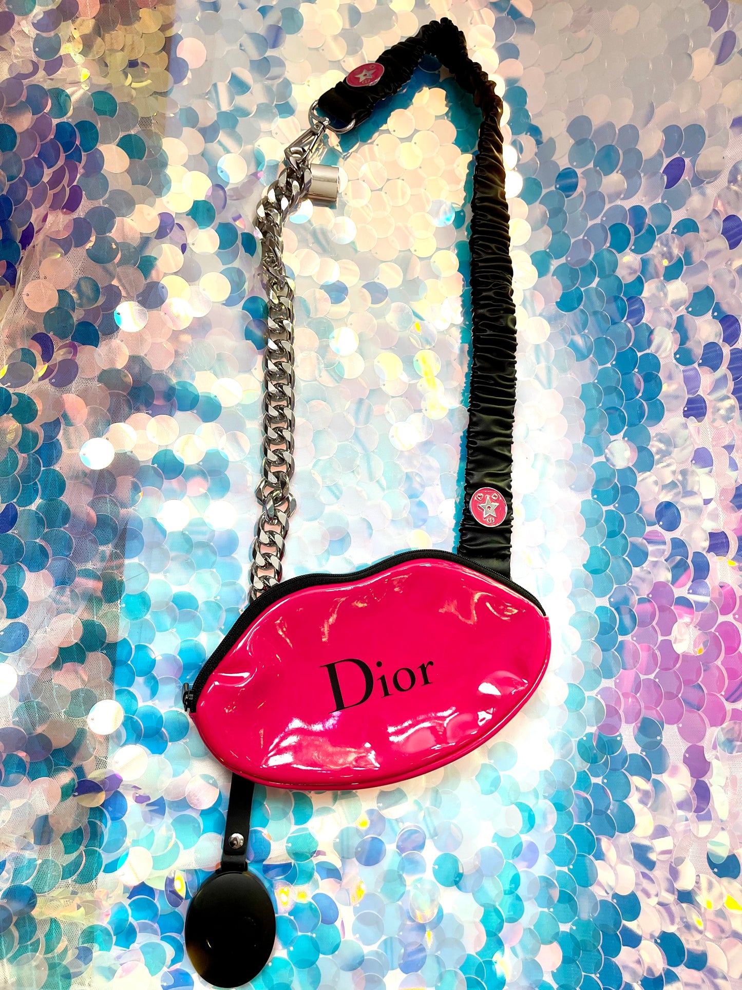 The kiss up cycled Dior pouch