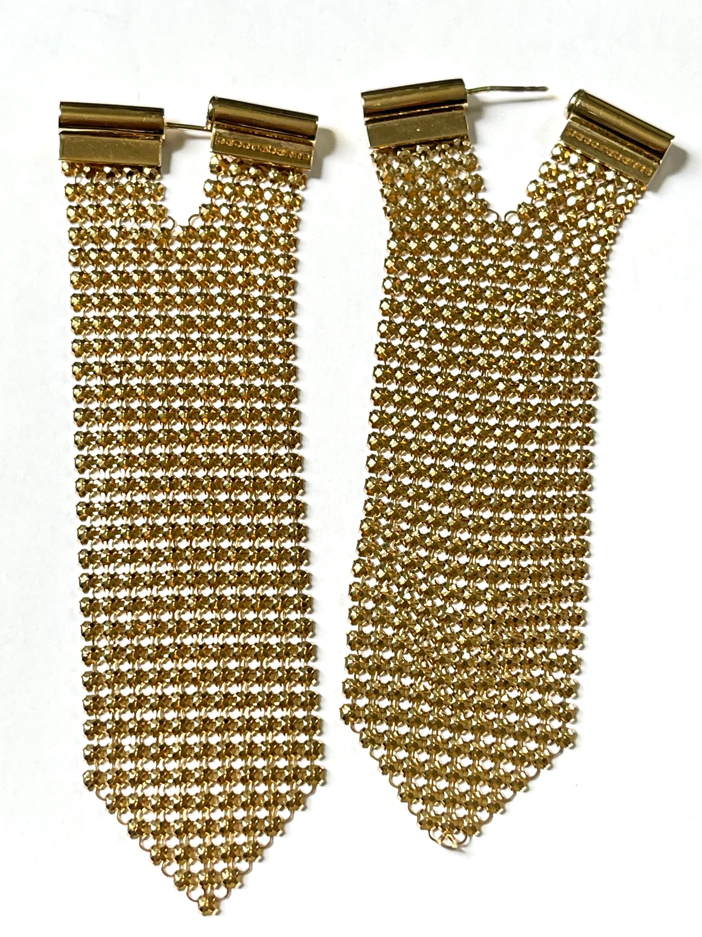 Gold pixel preloved earrings