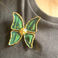 Vintage 80’s style YSL jewelry set earrings brooch green butterfly new custom 