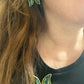 Vintage 80’s style YSL jewelry set earrings brooch green butterfly 