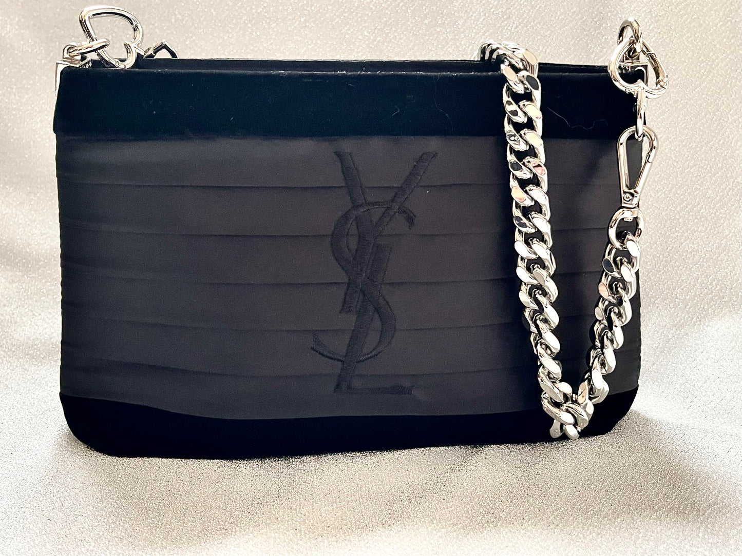 Black Satin Velvet Yves Saint Laurent Bag