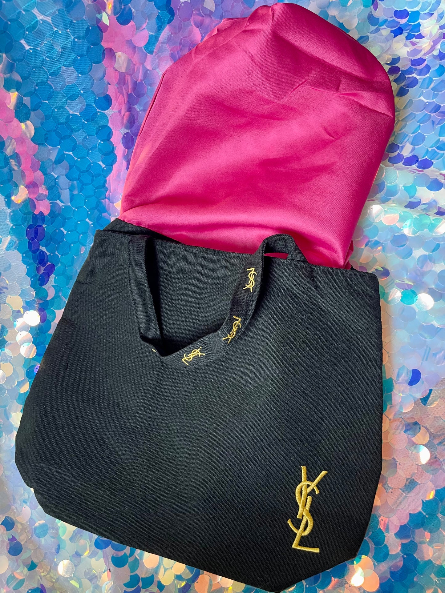 YSL black cotton Canvas tote