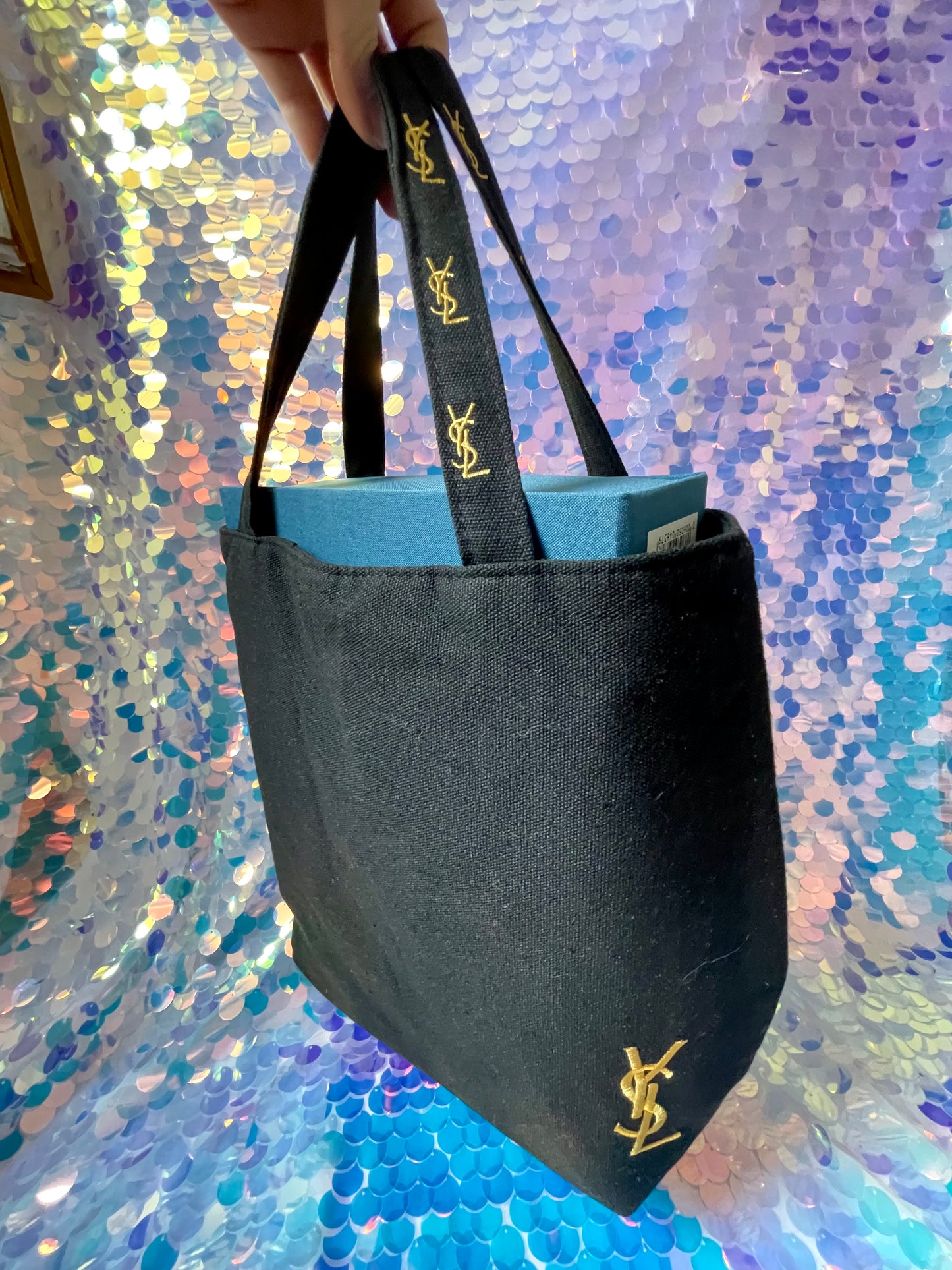 YSL black cotton Canvas tote