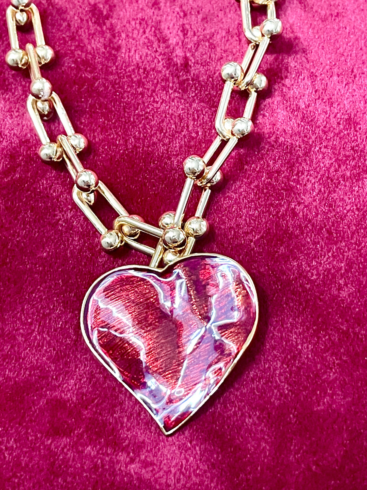 Colgante Broche Corazón Esmaltado. Vintage años 90 Yves Saint Laurent