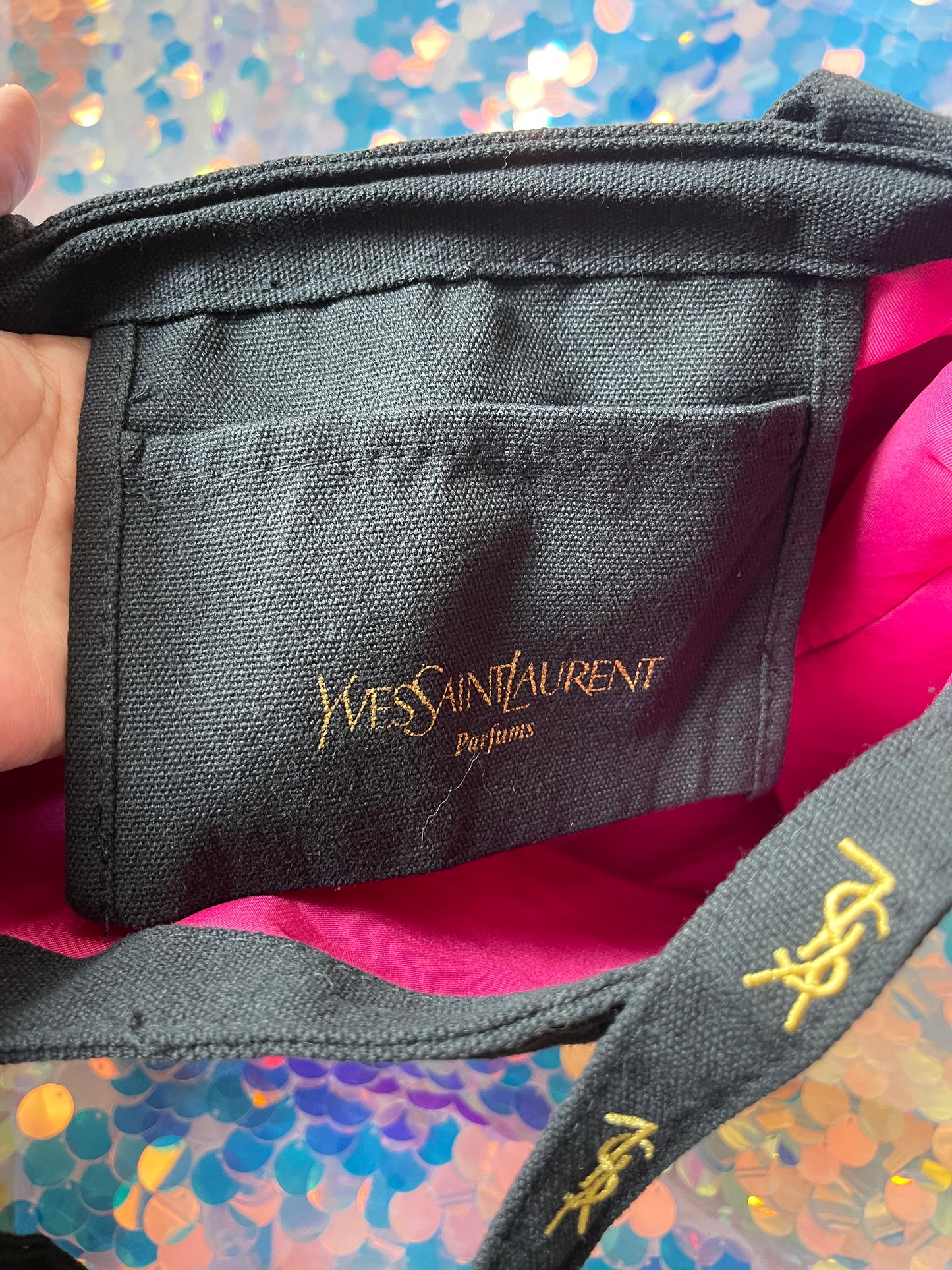 YSL black cotton Canvas tote