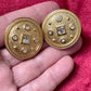 Monet Vintage Gold Round Button Earrings