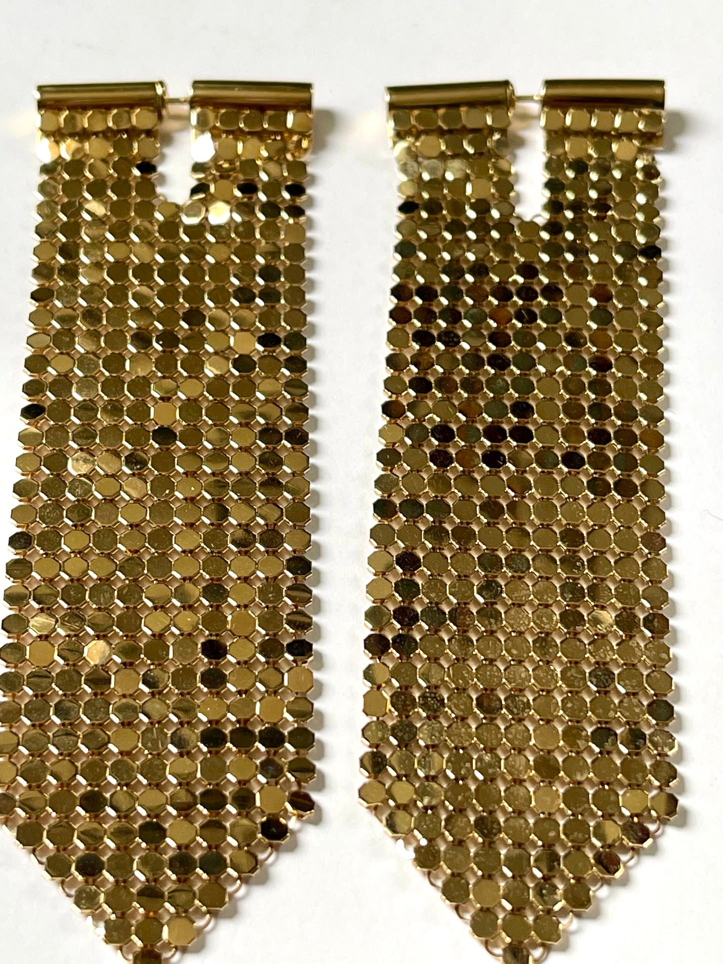 Gold pixel preloved earrings