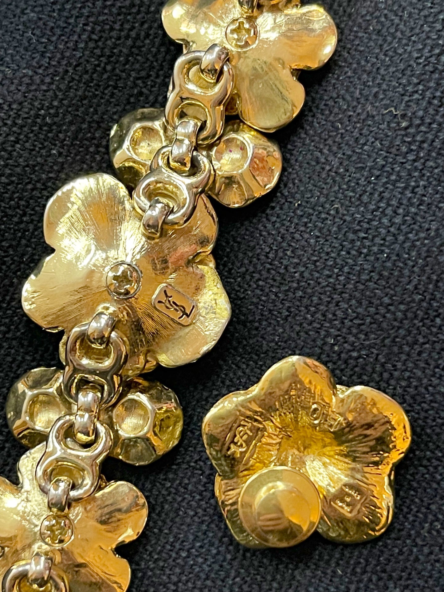 Gold Flowers Yves Saint Laurent Authentic Bracelet