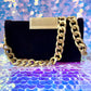 Bolso clutch YSL de terciopelo marrón