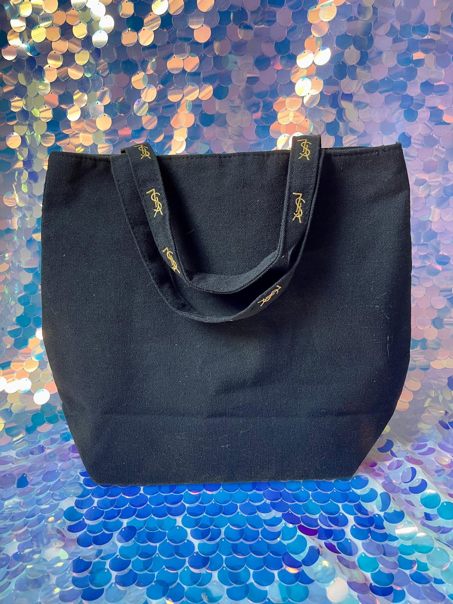 YSL black cotton Canvas tote