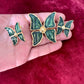 Vintage 80’s style YSL jewelry set earrings brooch green butterfly new custom 