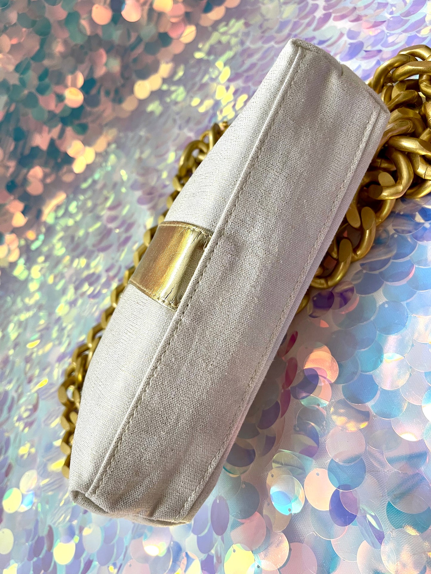 Bolsa de tela Shimmer Gold Beige personalizada